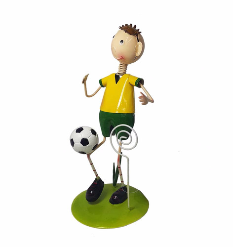 Boneco Time Futebol Metal Estante 22 Cm Copa Mundo Brasil