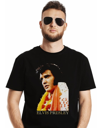 Polera Elvis Presley Face Logo Rock Impresión Directa