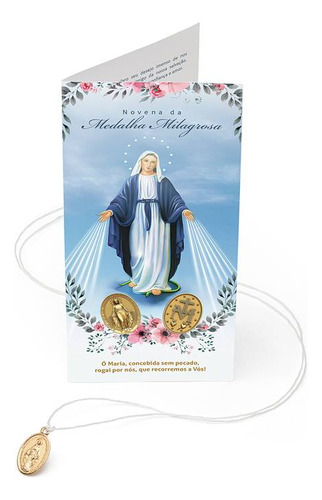 Colar Novena Da Medalha Milagrosa Dourado