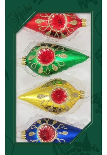 Adornos De Cristal Para Árbol De Navidad 4 Esferas Decoradas