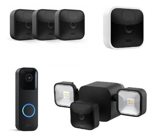 Kit De 5 Camaras Blink Wifi Interior Y Exterior Con Timbre