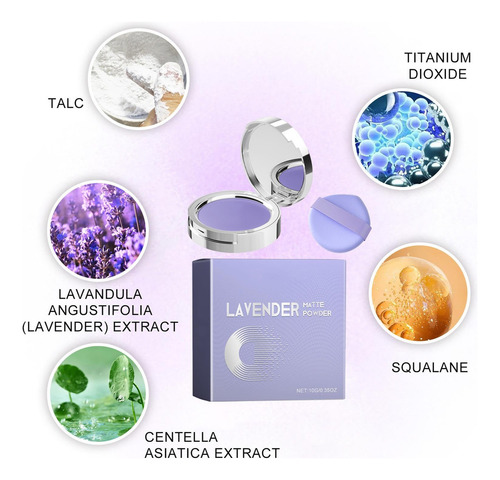 X Polvo Fijador Facial Mate De Lavanda Chillab Maquillaje