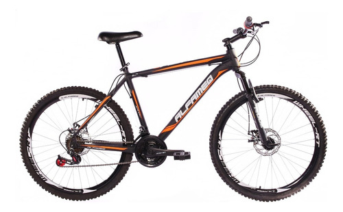 Mountain bike Alfameq Zahav aro 26 17" 21v freios de disco mecânico cor preto/laranja