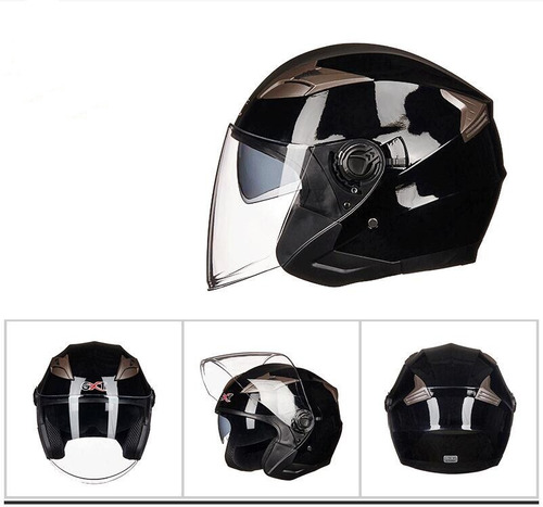 Casco Moto  Jet Gxt 708 Negro Brillante