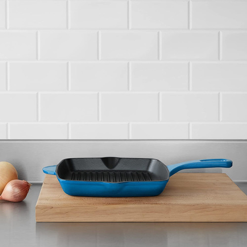 Sartén Grill Fierro Fundido Base Esmaltada Loza 24cm Amazon
