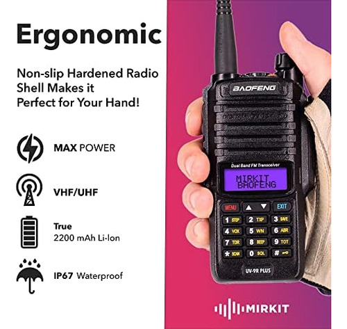Mirkit Radio Baofeng A Prueba De Agua Uv-9r Plus Mk1 (uv-82