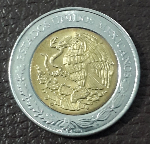 Moneda México $5 José Vascocelos 2008. Centenario Revolución (Usado)