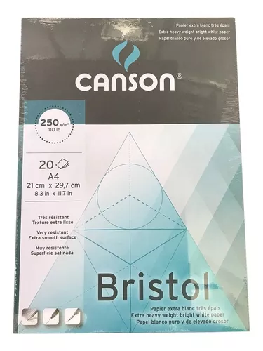 CANSON BRISTOL PAPIER DESSIN BRISTOL A4 BLANC TRÈS LISSE