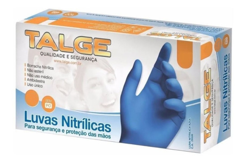 Guantes descartables antideslizantes Talge Luva color azul talle M de nitrilo en pack de 10 x 100 unidades