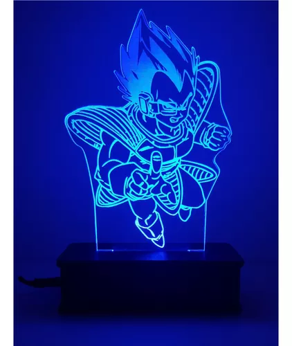 Luminária Led 3d, Vegeta, Dragon Ball Z, desenho, decoração, 16