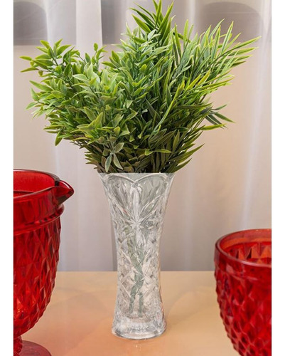Vasos Decorativos Sala De Vidro 19cm Para Flores E Plantas Cor Branco Lapidado
