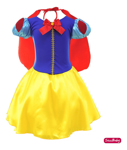 Fantasia Infantil Branca De Neve Luxinho Com Capa E Tiara