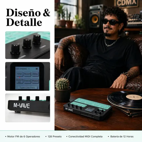 M-vave Fm-1 Sintetizador De Frequência Modulada 128 Presets