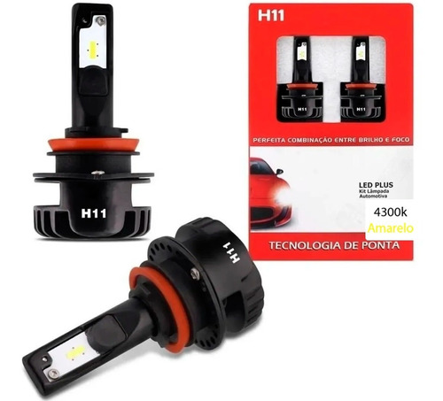 Kit Super Led Plus Com Foco H11 4300k Amarelo