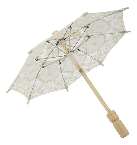 Guarda-chuva De Noiva Bordado Em Renda De Algodão Feito À