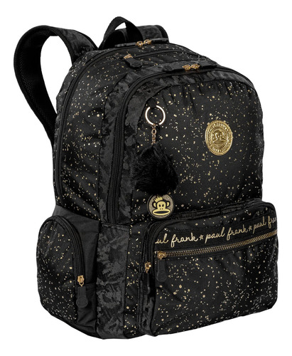 Mochila Feminina Costa Paul Frank Styles BlackN Gold Sestini Cor Preto