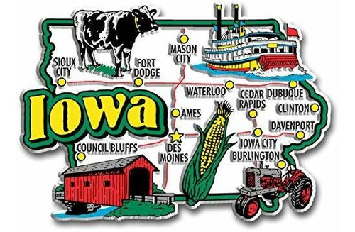 Imán De Mapa Gigante Del Estado De Iowa