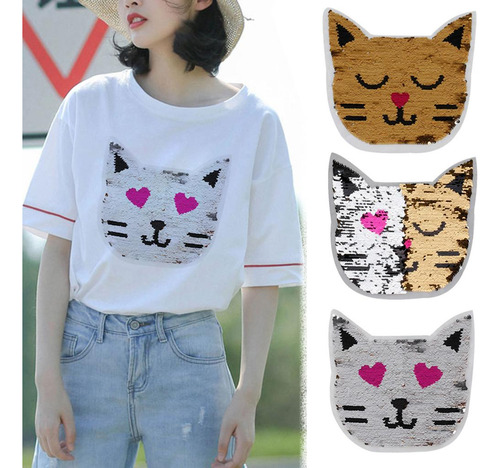 De Gato Con Lentejuelas, Transferencia Termoadhesiva, , Para