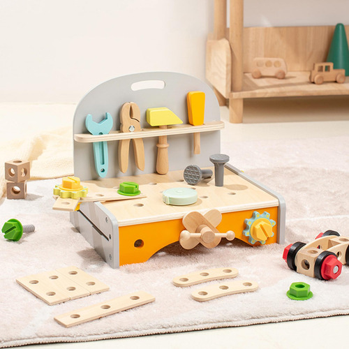 Wooden Play Tool Set Wooden Construction Bench Toy For Kids