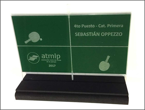 Imagen 1 de 1 de Trofeo Acrilico Ping Pong 15 Cm