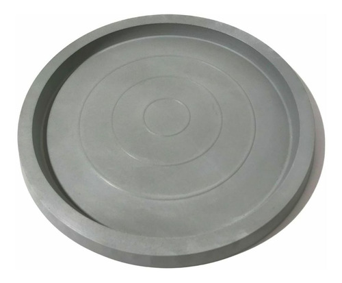 Prato Redondo 41cm Para Vasos De Planta De Chão Polietileno Cor Cinza