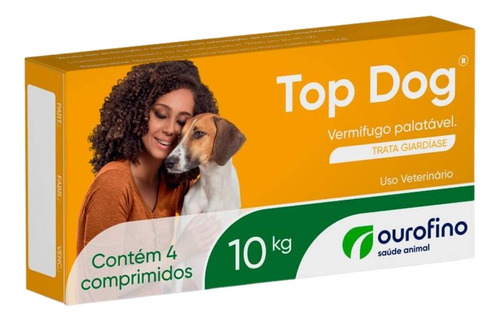Vermifugo Ouro Fino Top Dog 10kg 4 Comprimidos