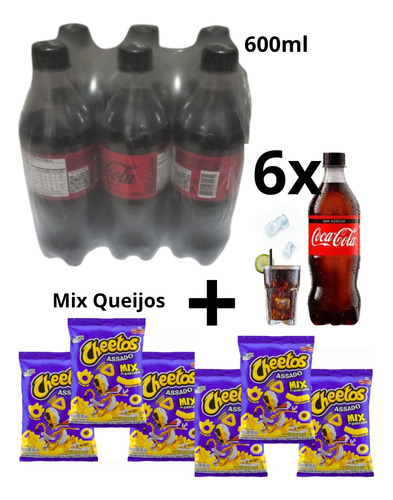 Coca-cola Sem Açúcar 600ml + Cheetos Mix Queijos