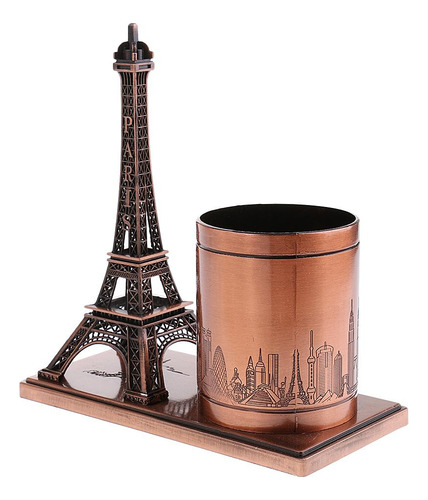 Portalápices Con Modelo Metálico Torre Color Cobre Rojo