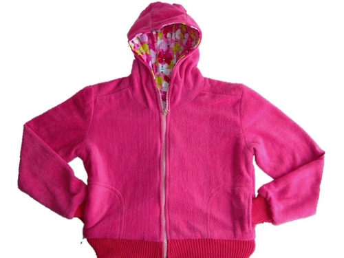 Chaqueta En Fleece Polar Con Capota Niña Tipo Hoodie Rosada 