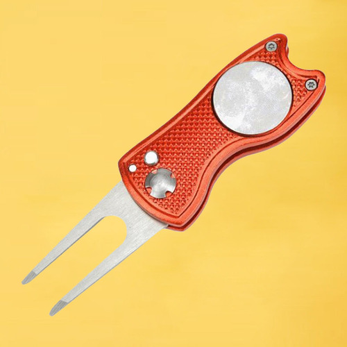Acero Inoxidable Golf Divot Reparación Switchblade Rojo