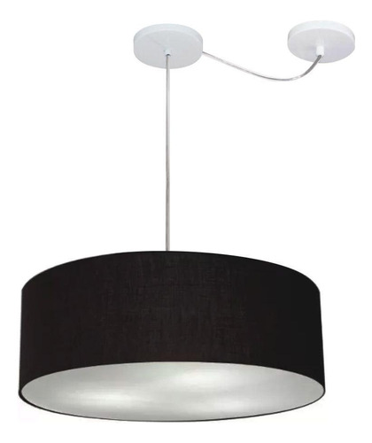 Lustre Pendente Cilíndrico Md-4222 45x15cm Preto Bivolt