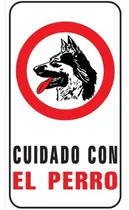 Comprar Cartel Cuidado Con El Perro 14x25 Cm Alto Impacto Hogar