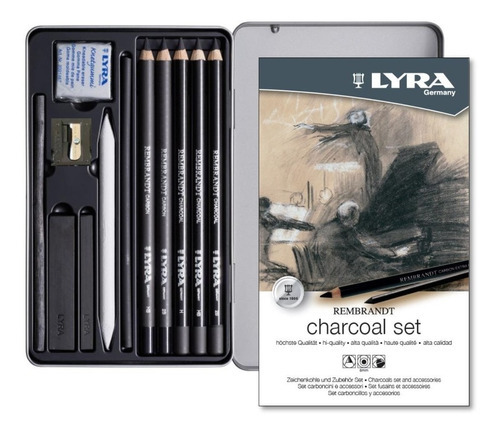 Set Arte Lyra Carbonilla Charcoal + Accesorios / 11 Unidades