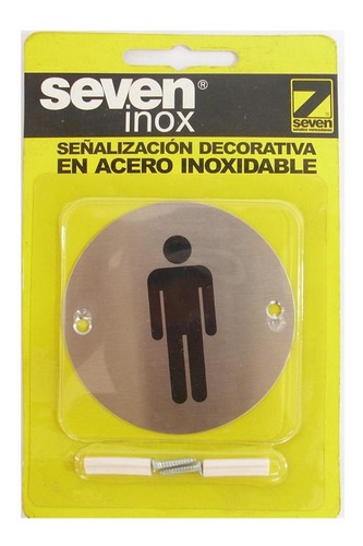 Señalización Acero Inoxidable Baño Para Hombres 9 X 9 Cm    