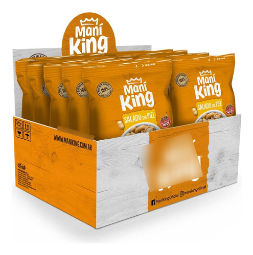 Maní King Sin Piel Salado 120g Caja X10 - Fullescabio Oferta