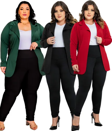 Conjunto Calça Legging e Blazer Plus Size - bombys