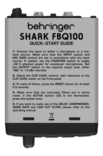 Supresor De Realimentación Behringer Fbq100 Shark