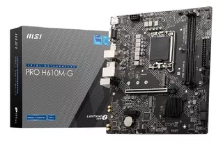 Mother Msi Pro H610m-g Intel 1700 Ddr5 Matx Color Negro