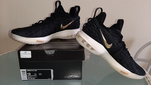 Nike Lebron Xv Low - Black / Metallic Gold Size 44