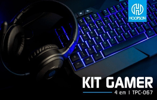 Imagem 3 de 6 de Kit Gamer Hoopson Mouse-tecl-fone-mousepad - Azul