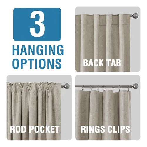 H.versailtex Cortinas Opacas 100% De Lino De Piedra Para Dor