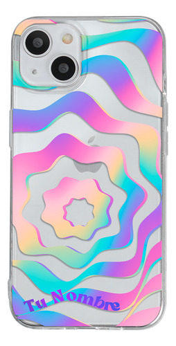 Funda Para iPhone Para Mujer Curvas Colores Con Tu Nombre