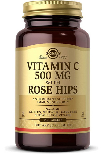 Vitamina C 500 Mg Con Escaramujo Salud General 250 Tableta 