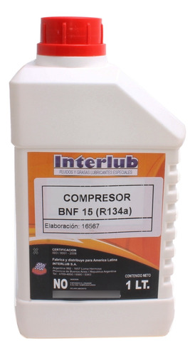 Aceite Para Compresores Interlub Bnf 15 X 1lt