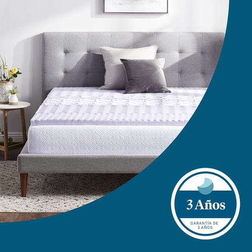 Lucid Colchón Espuma Viscoelástica Lavanda 5cm Matrimonial