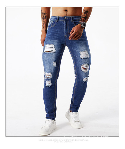 Leggings Rasgados, Jeans Y Pantalones Ajustados Elásticos