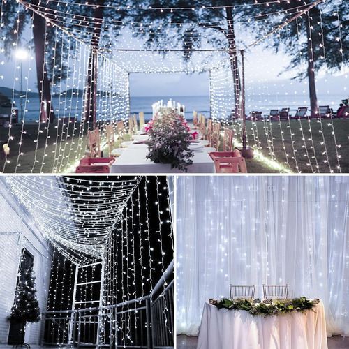 Serie Luces 20 Metros Para Decoracion Jardin Aniversario Luces Interconectables Blanco Frío