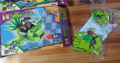 Kit Bloques Para Armar Plantas Versus Zombies X 4 Cajas 348 Plantas Versus Zombies