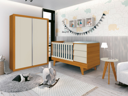 Cuna 3 En 1 Con Comoda Noah Prince - Be Design