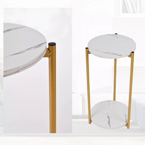 Mesa Mesas Centro Minimalista Auxiliar Redonda Sala Moderna Blanco
